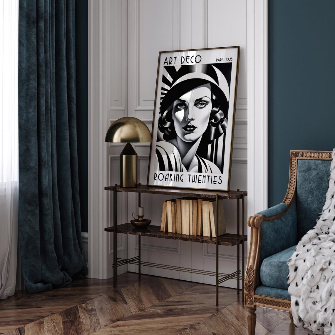 Art Deco Paris 1925 Roaring Twenties Cloche Hat Woman Poster - Image 3