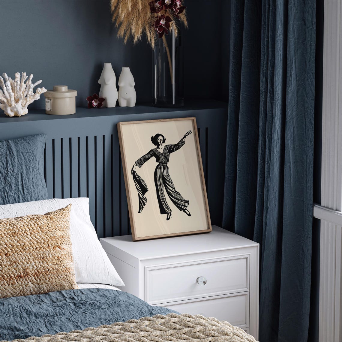 Monochrome Spanish Dancer with Flowing Fabric Vintage Poster - Image 3