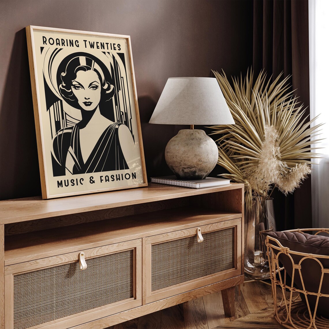 Roaring Twenties 1920s Flapper Woman Music Fashion Deco Poster - Image 2