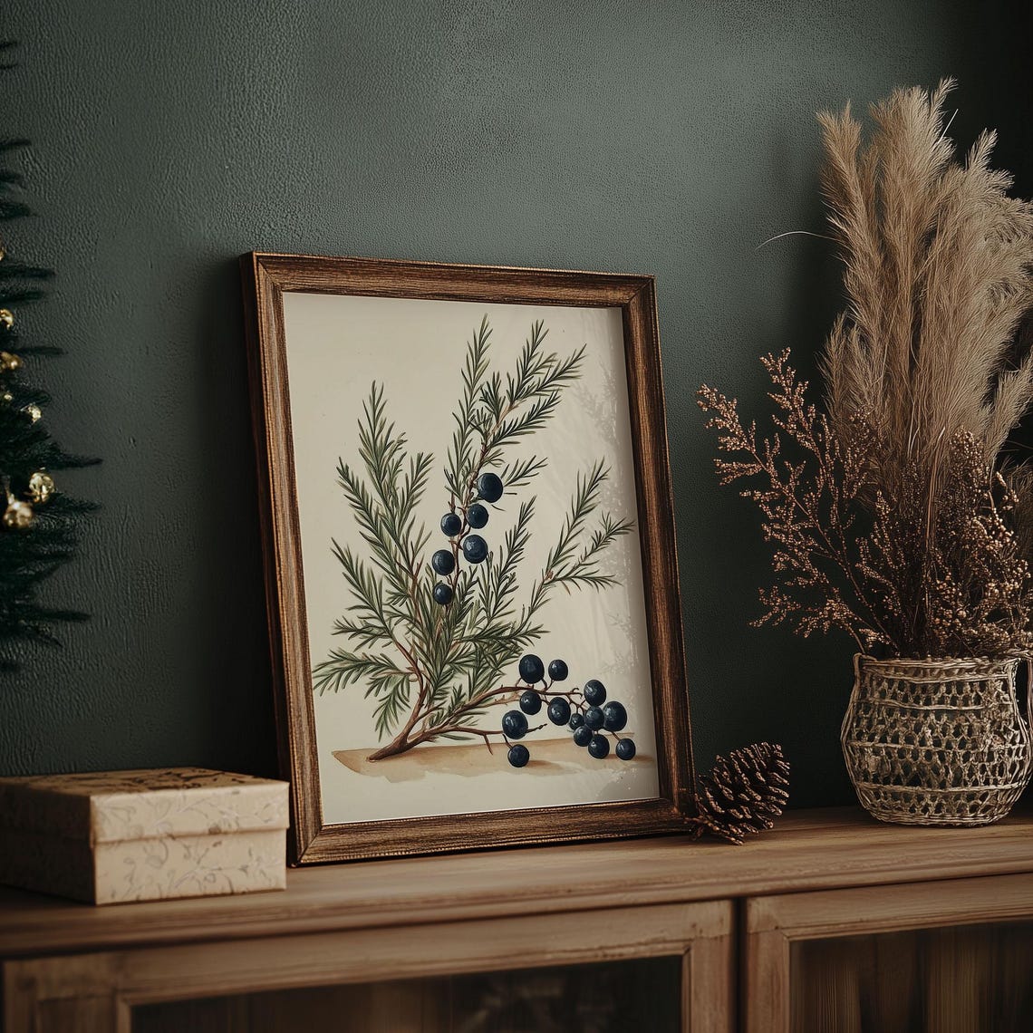 Juniper Twig with Berries Vintage Botanical Illustration Poster - Image 7