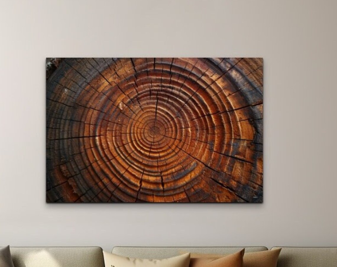 Tree Ring Art Print, Tree of Life Landscape