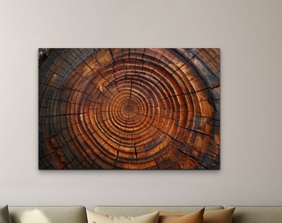 Tree Ring Art Print, Tree of Life Landscape