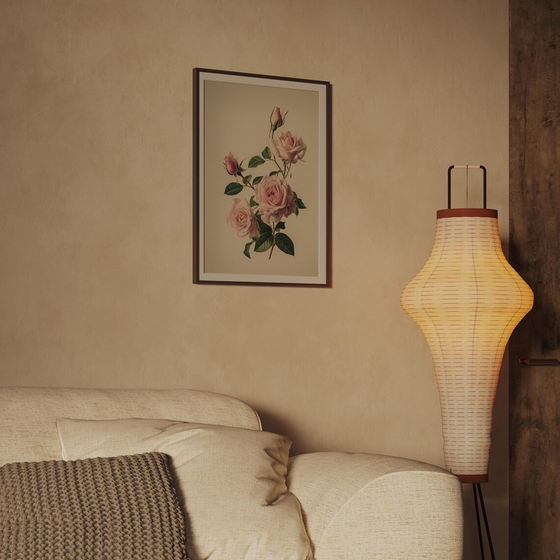 Pink Rose Vintage Botanical Illustration Antique Flower Wall Art - Image 2