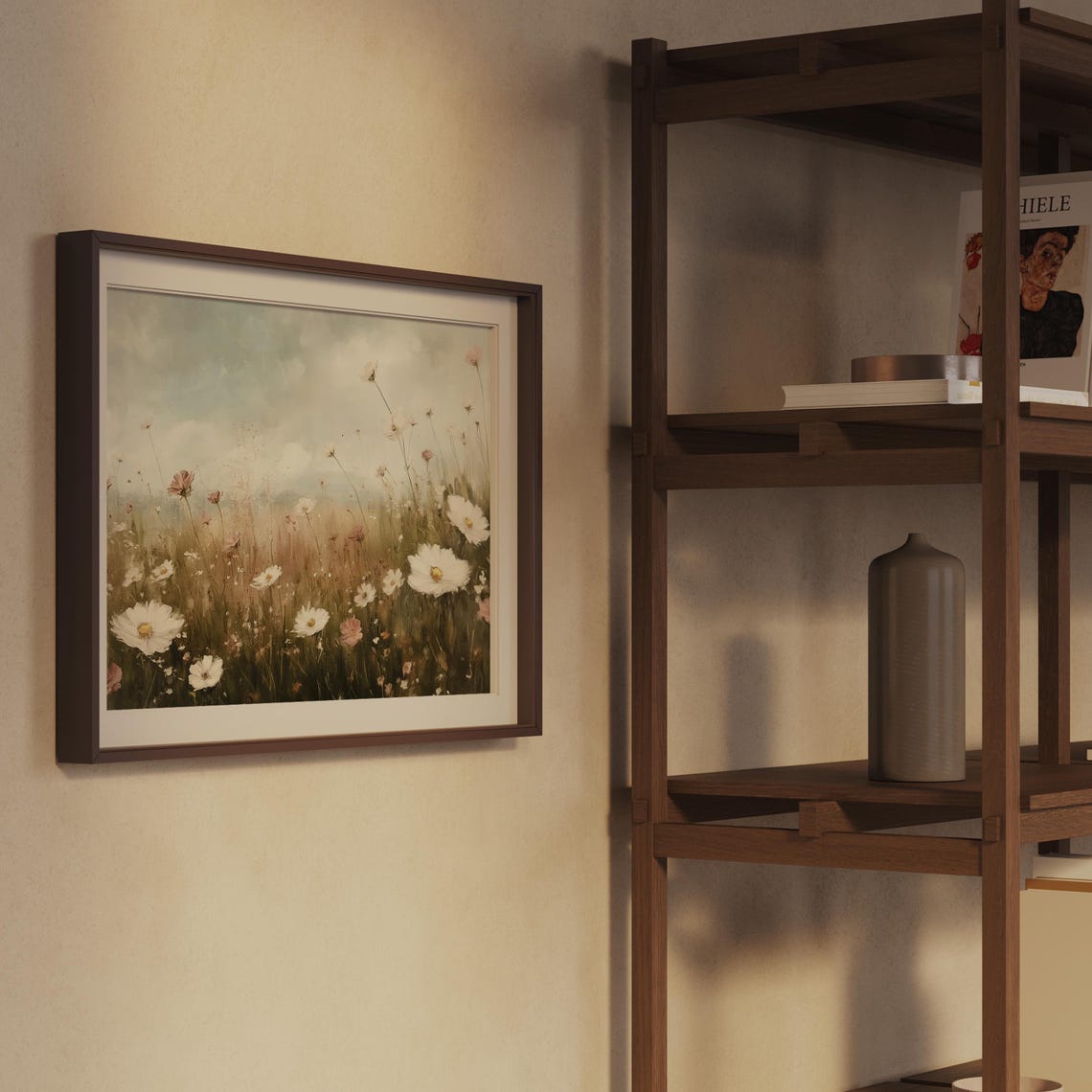 Daisies and Wildflowers in a Soft Meadow Vintage Style Art Print - Image 2