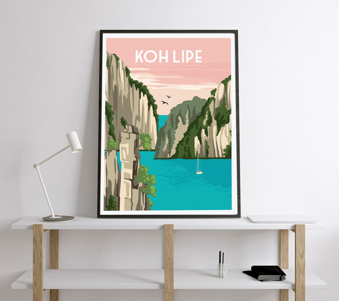 Koh Lipe Travel Print Thailand Travel Poster Koh Lipe Travel Poster Koh Lipe Travel Print Thailand Print Koh Lipe Wall Art - Image 2