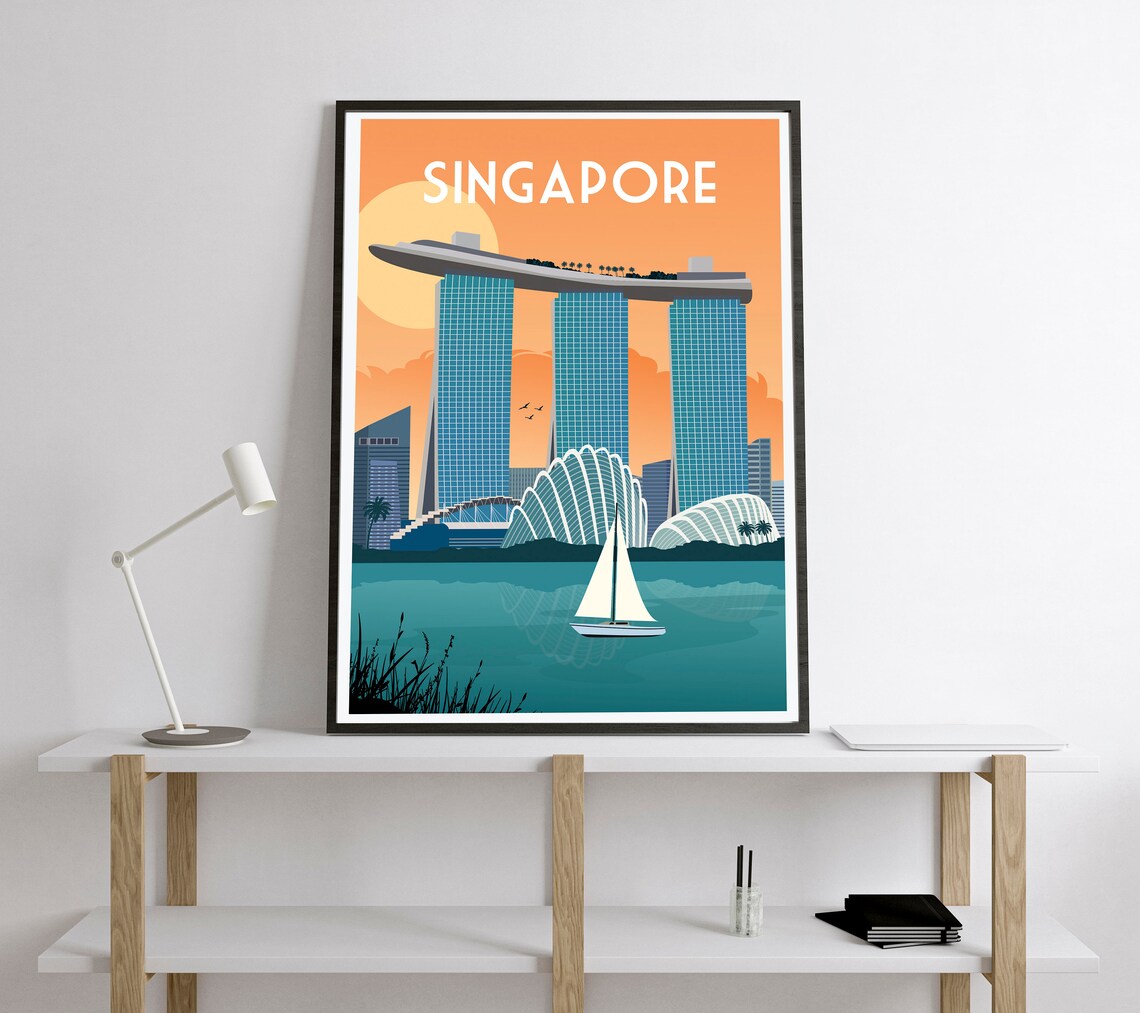 Singapore Retro Travel Poster, Asia Art Print - Image 2