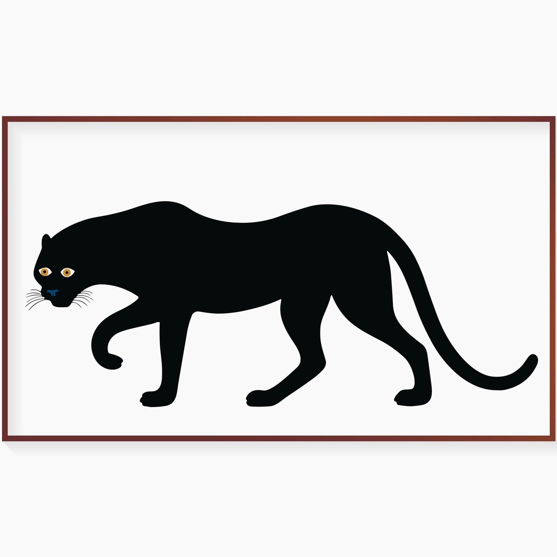 Black Panther Silhouette Mid Century Modern Animal Art Poster