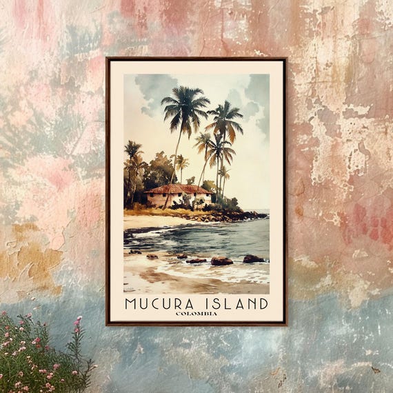 Mucura Island Colombia Watercolor Print Vacation Gift Colombia Wall Art Beach Painting Beach Decor Beach Or Lakehouse Art