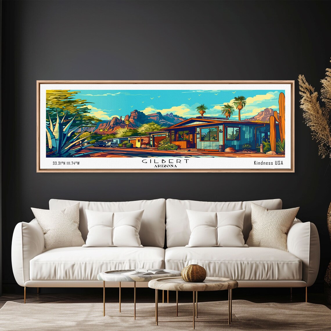 Gilbert Arizona Kindness USA Desert Ranch Red Rock View Travel Poster - Image 5