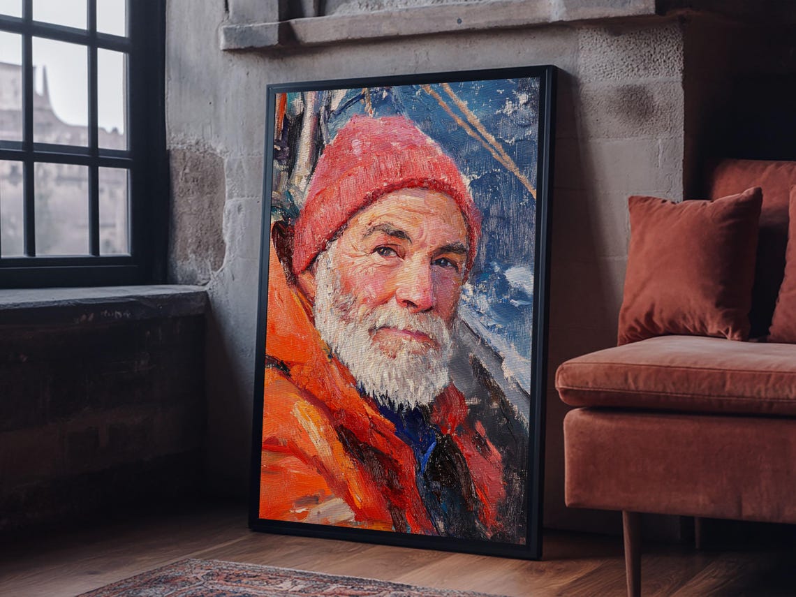 Fisherman Painting Print Fisher Decor Fisherman Wall Art Oil Painting Of A Fisherman Print Alaskan Wall Art Nuevart - Image 4