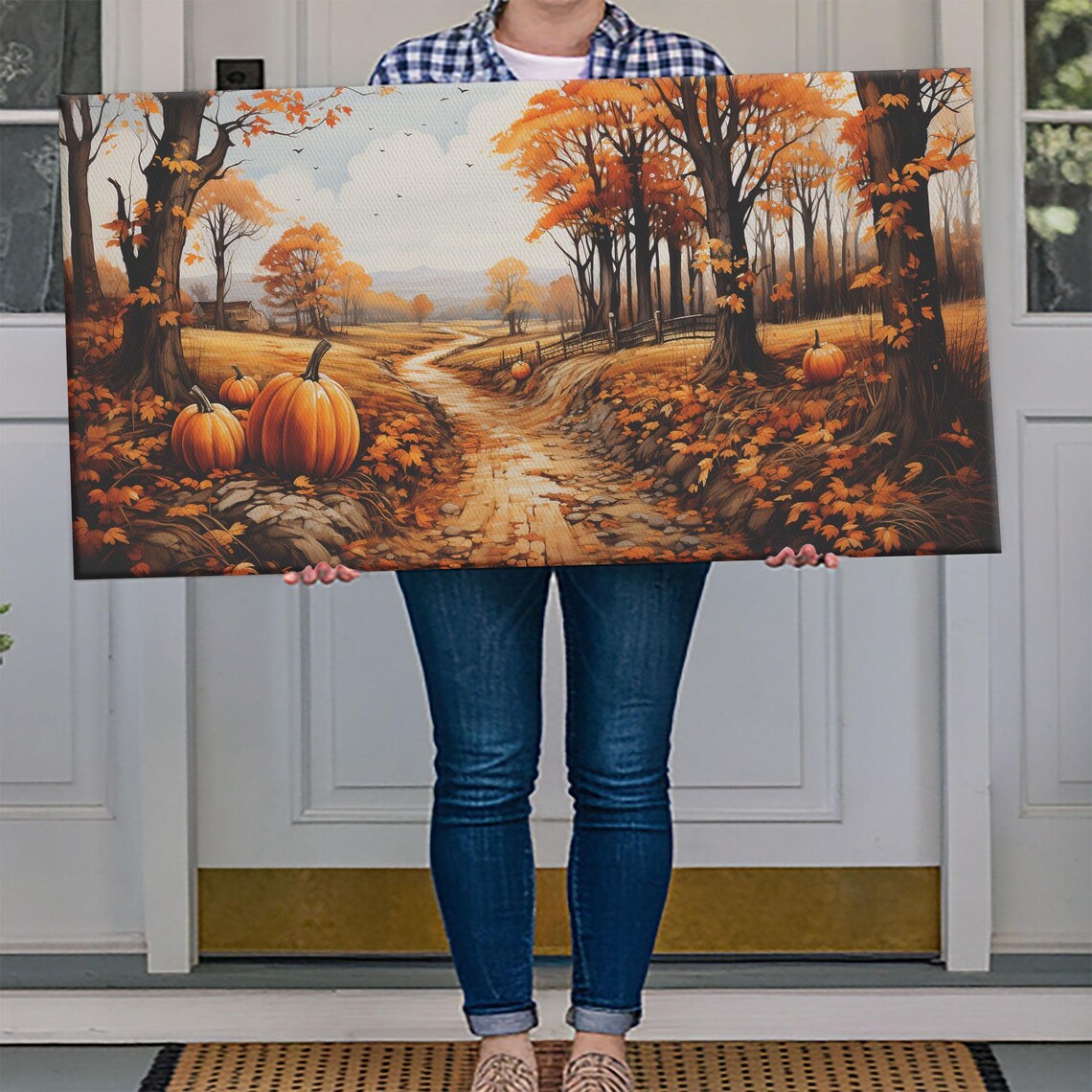 Pumpkin Fall Nature Art Print, Country Home Decor - Image 4