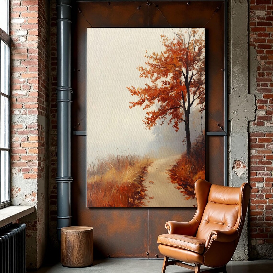 Framed Print Of A Cozy Autumn Path With Trees And Fall Leaves Rustic Country Decor Moody Landscape Art Best Gift Idea Fall Decor - Image 5
