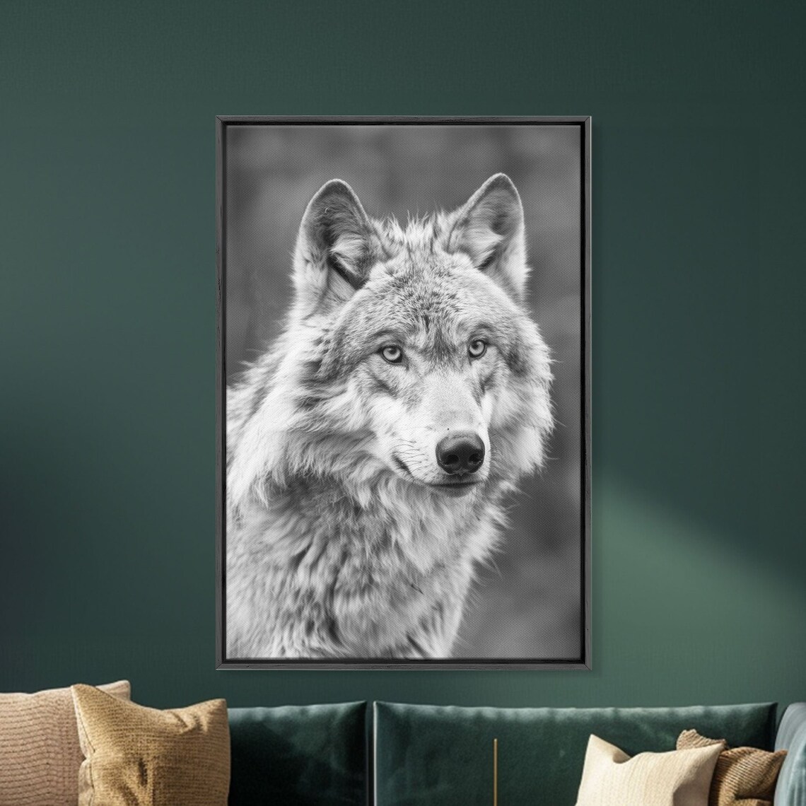Wolf Close Up Portrait In Black And White Wildlife Photography Poster - Image 3