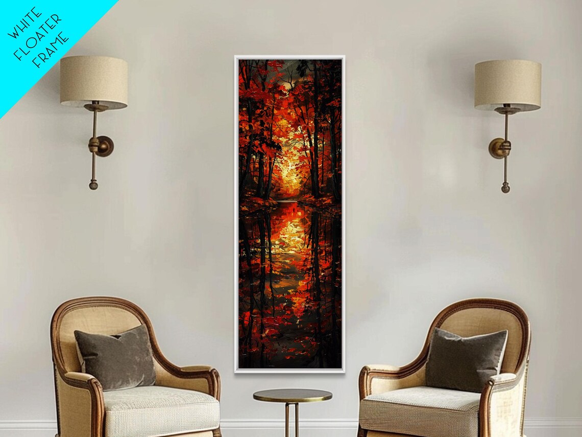 Fall Forest Reflected In The Lake Framed Print Whimsical Home Decor Unique Wall Art Gift Idea For Housewarming - Image 3