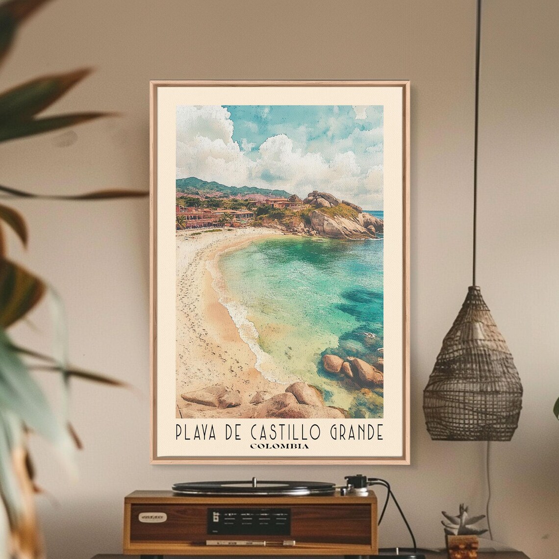 Playa De Castillo Grande Colombia Boulder Bay Village Shore Poster - Image 2