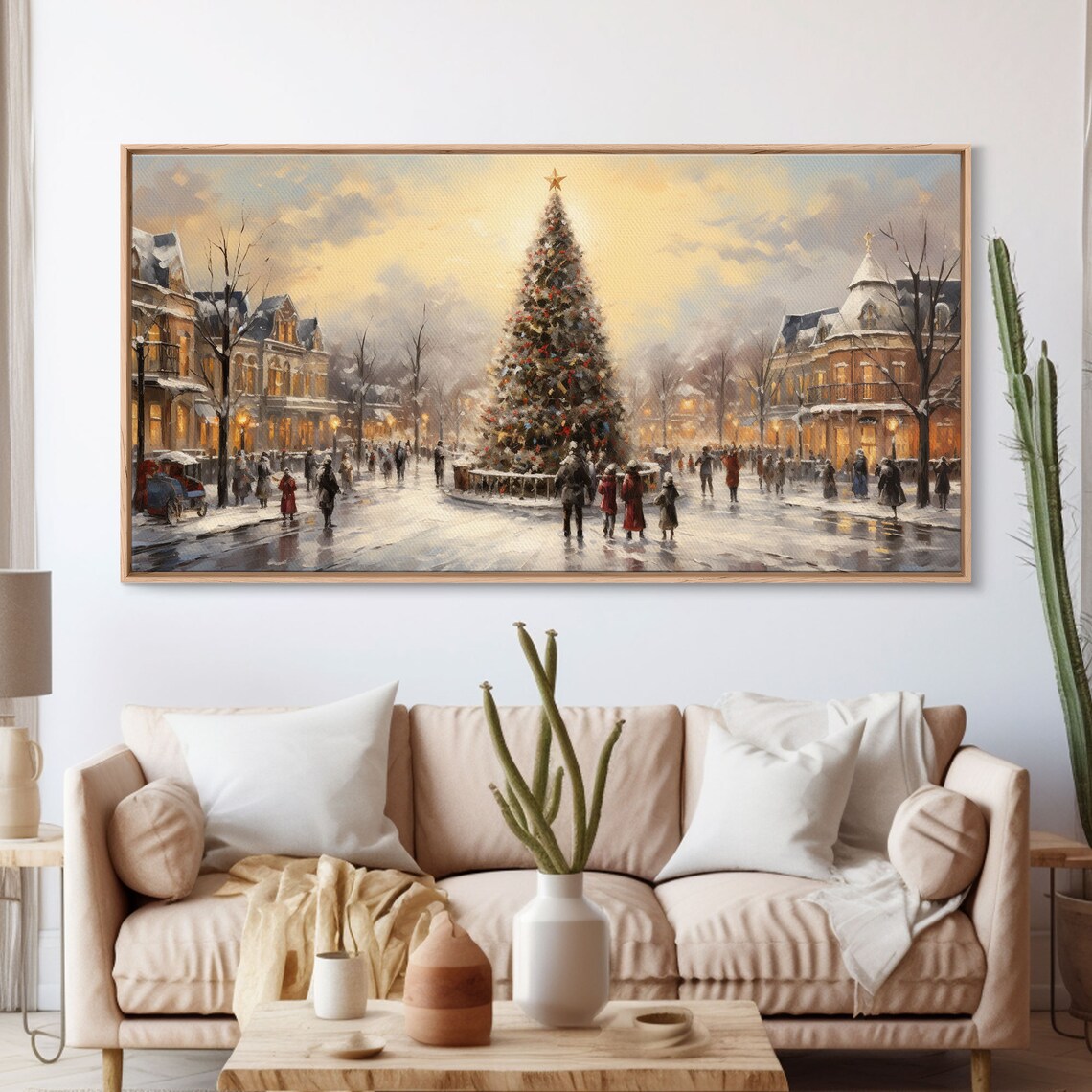 Retro Christmas Village Art Print, Winter Wonderland - Image 4