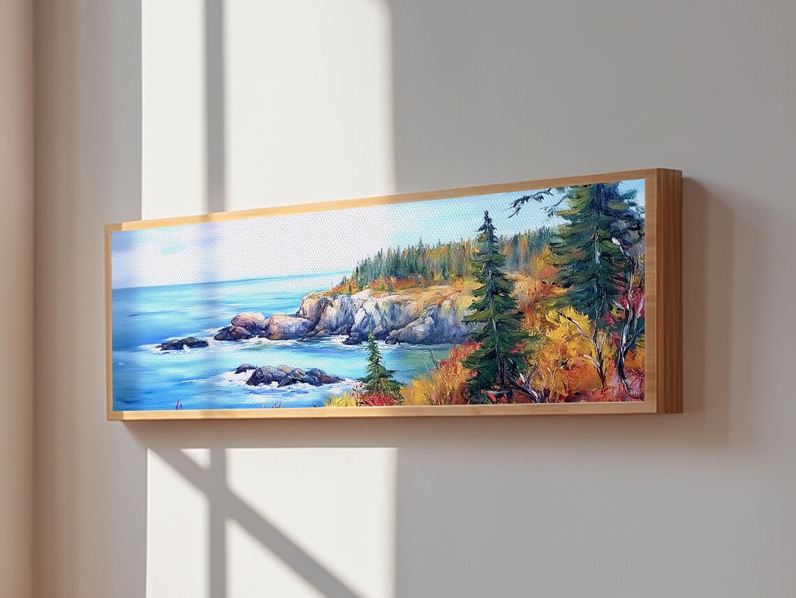 Acadia National Park Watercolor Landscape Art Print