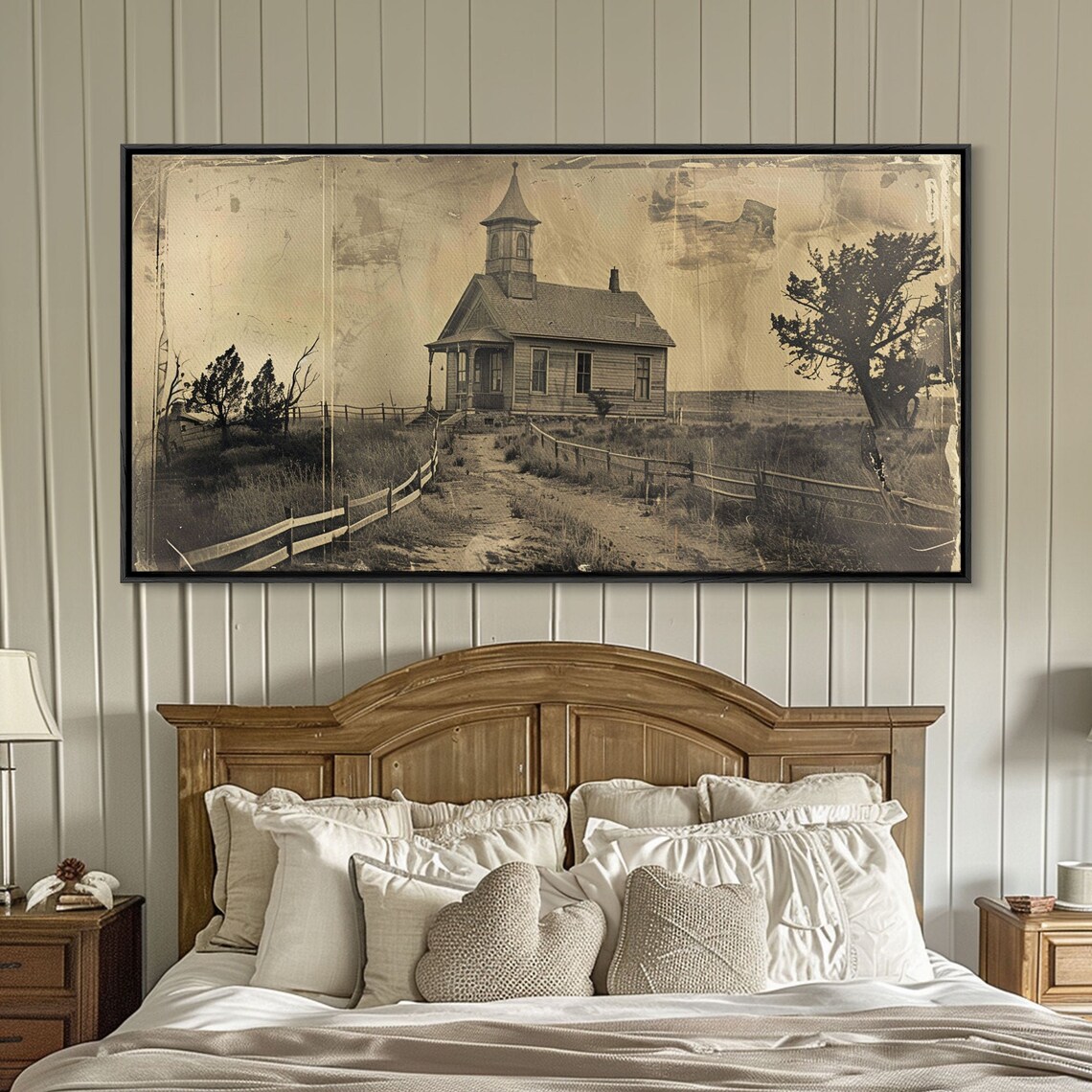 Old Country Church, Vintage Western Scene Art Print - Image 3