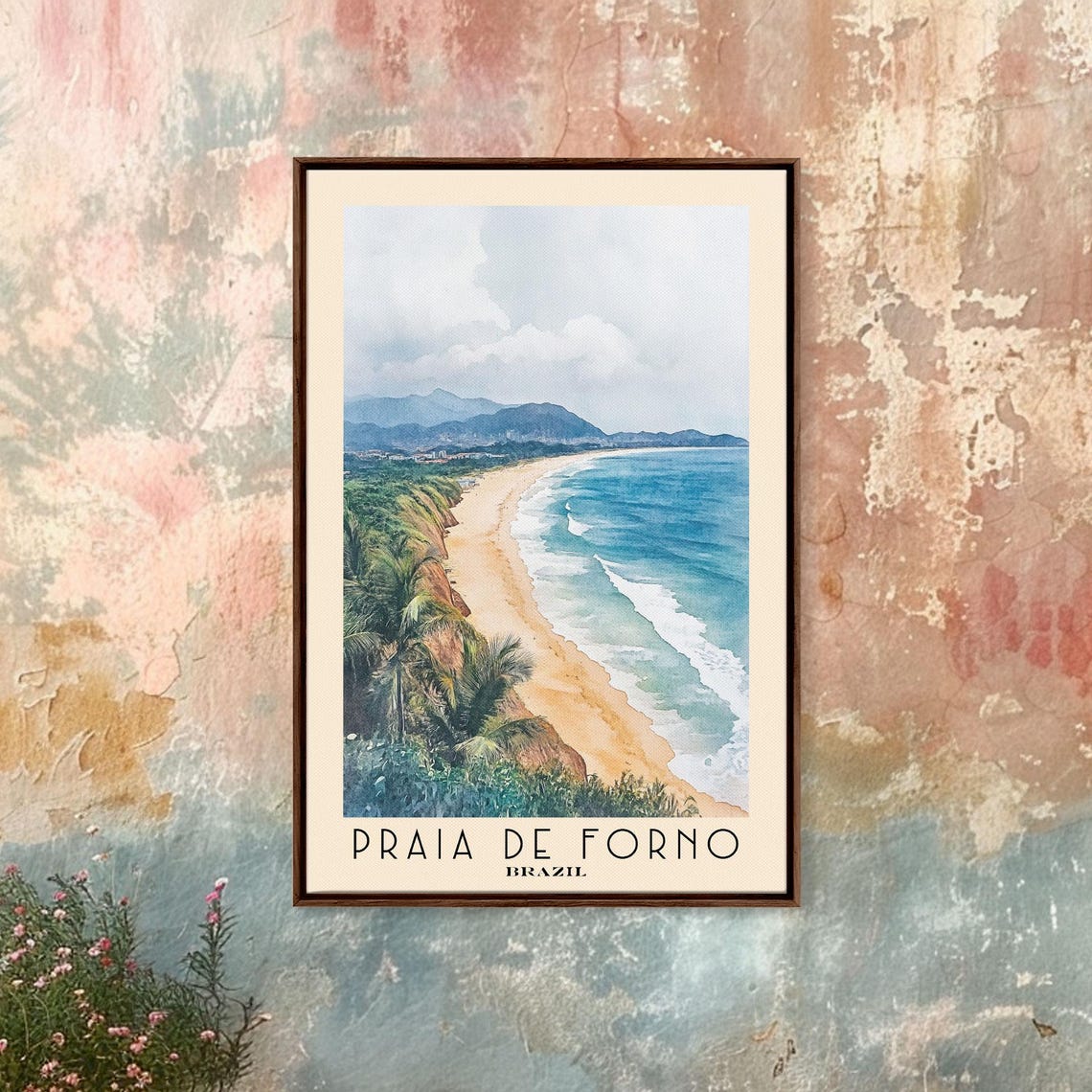 Praia De Forno Brazil Watercolor Print Vacation Gift Brazil Wall Art Vacation Wall Art Vacatation Beach Decor Beach Or Lakehouse Art