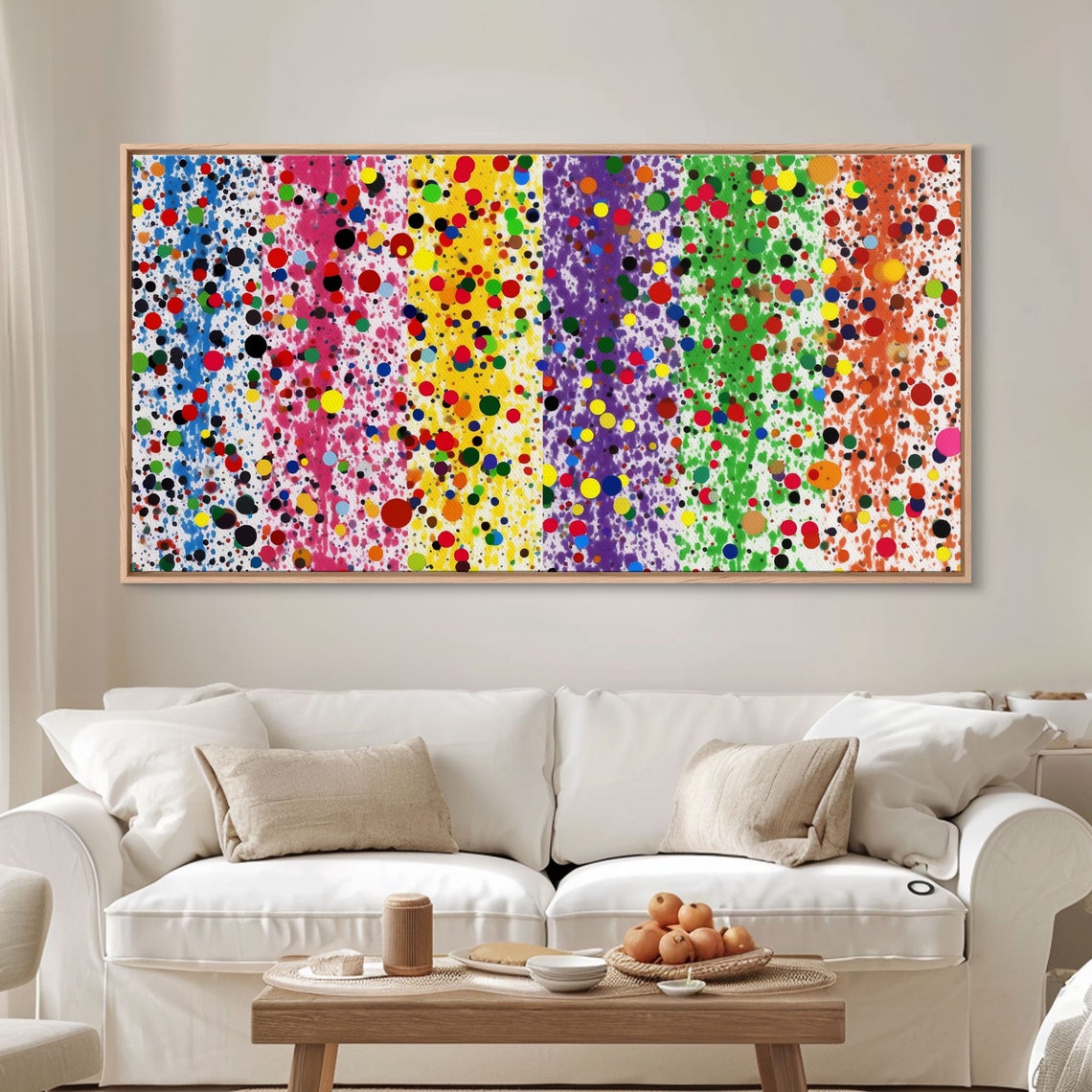 Rainbow Splatter Art Framed Print Graffiti Splatter Painting Colorful Decor Ally Art Polka Dot Wall Art