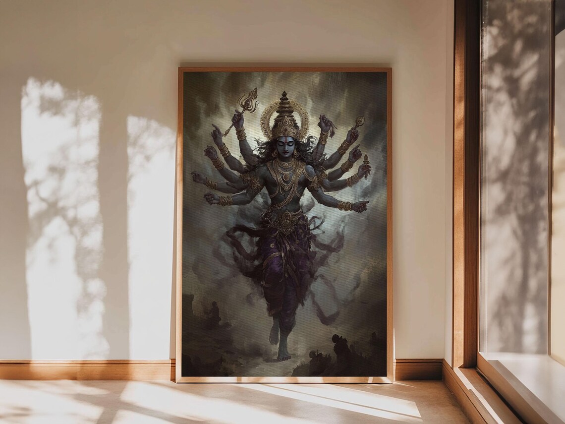 Radha Krishna Indian-Inspired Art Print, Hindu Decor