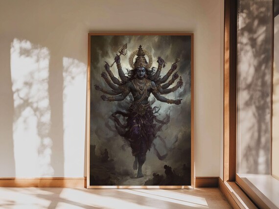 Radha Krishna Indian-Inspired Art Print, Hindu Decor