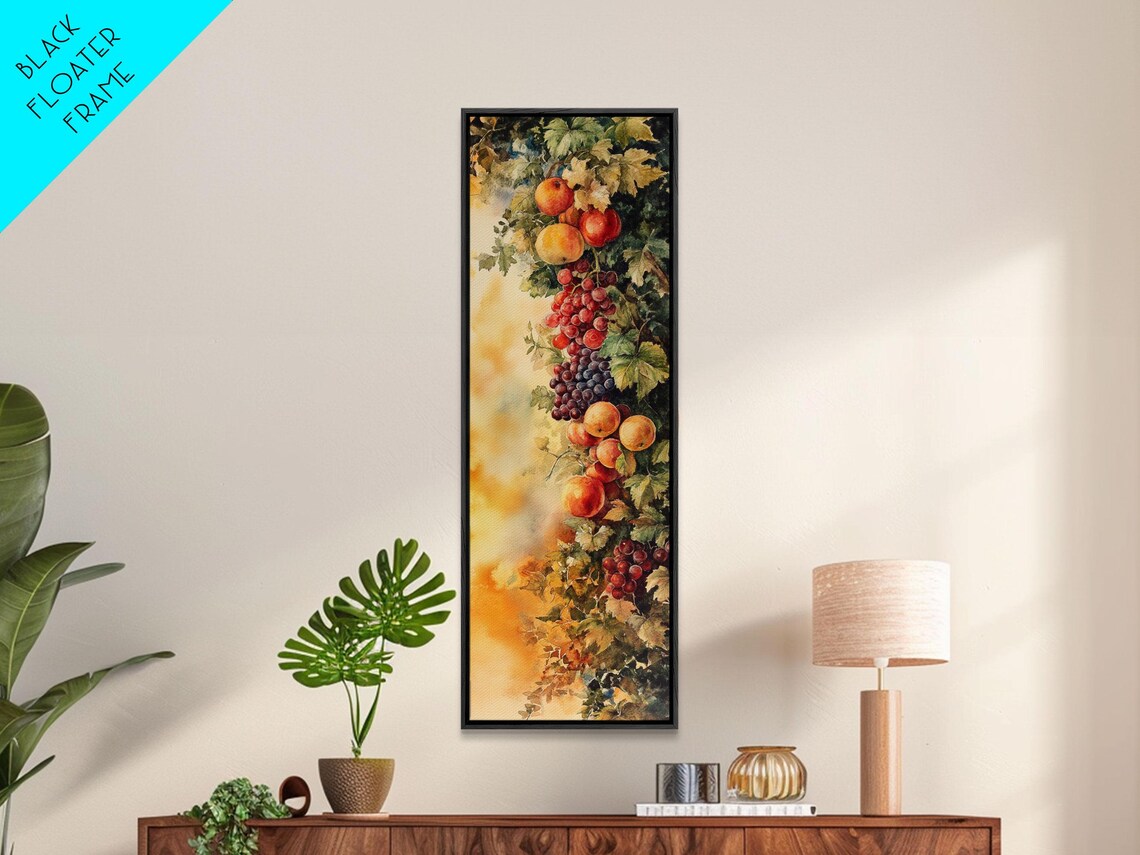 Hanging Fruit Garland Watercolor Grapes Apple Art Decor Poster - Image 5