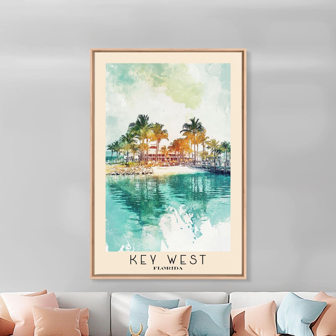 Key West Florida Watercolor Beach Vacation Art Print - Image 3
