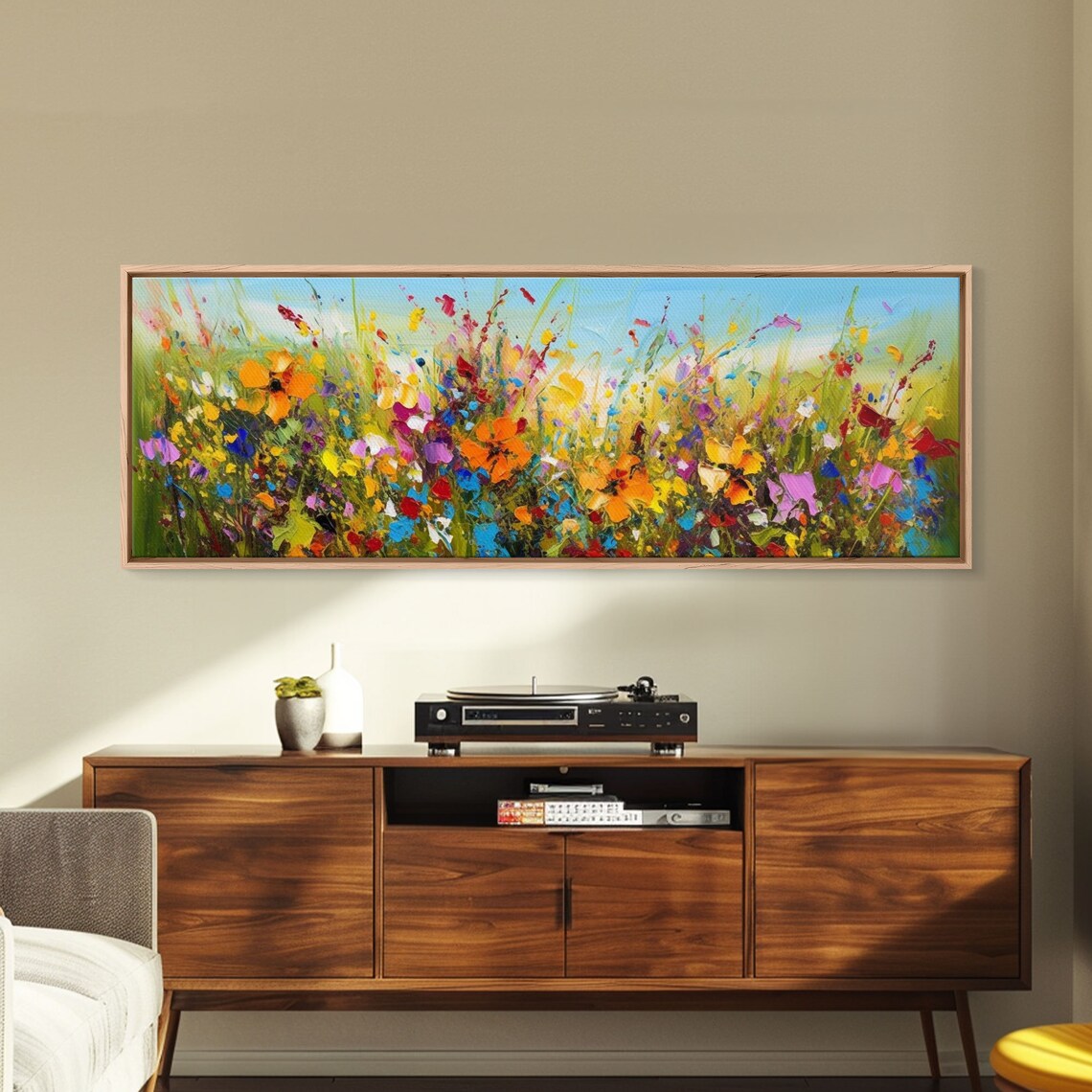Panoramic Wild Flower Mural, Minimalist Art Print - Image 3