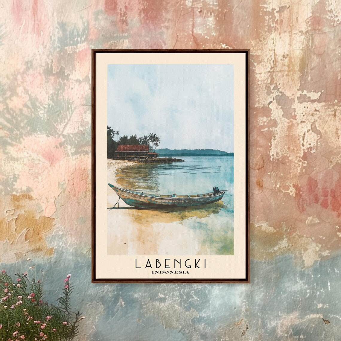 Labengki Indonesia Wooden Fishing Boat Calm Bay Island View Poster - Image 4
