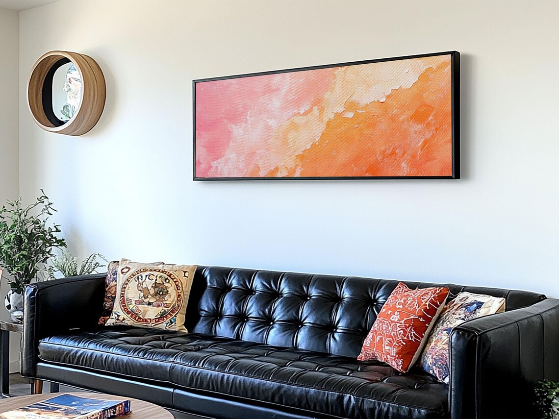 Textured Abstract Pink Print Soft Peach And Coral Wall Art Minimalist Fall Decor Vibrant Pastel Bedroom Accent Gift Idea - Image 6