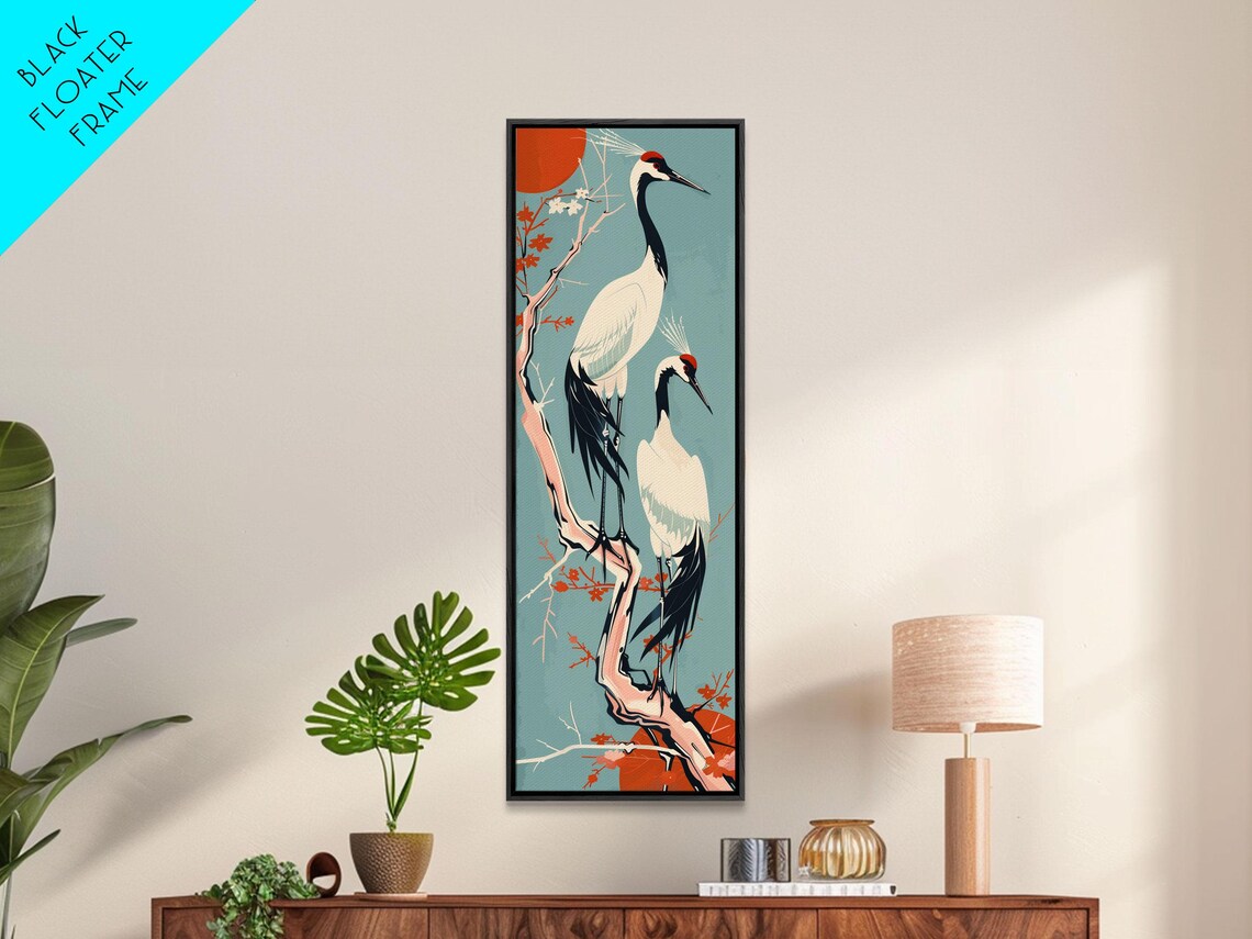 Pair of Cranes Against Sun Background, Wildlife Art Print - Image 6