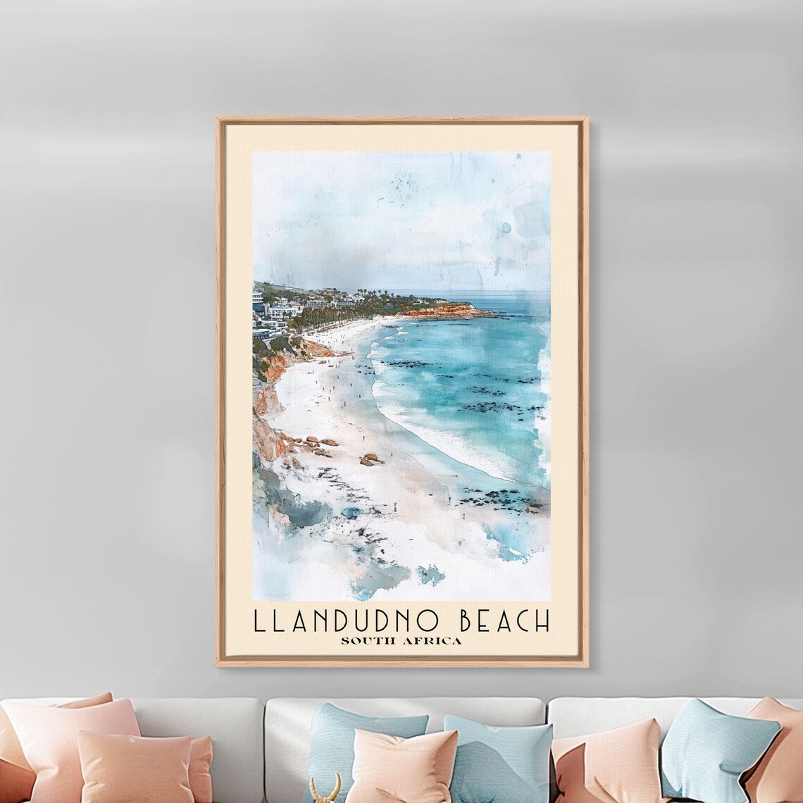 Llandudno Beach South Africa Aerial White Sand Cove Rocky Cliffs Poster - Image 3