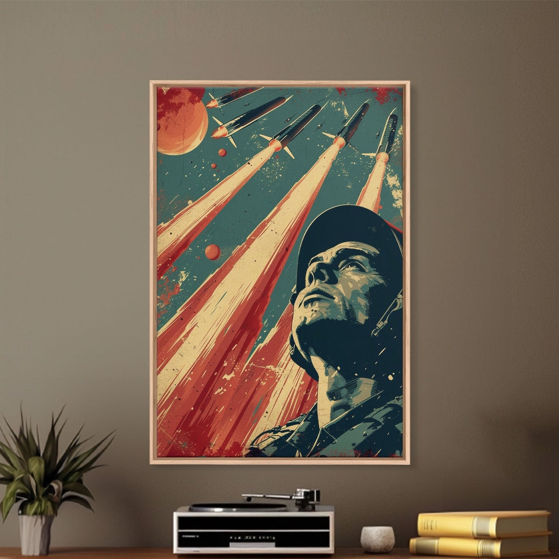Retro Rocket Launch Cosmonaut Vintage Space Propaganda Poster Print - Image 3