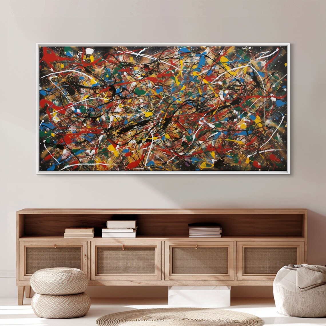 Jackson Pollock-Style Abstract Drip Painting Art Print - Image 5