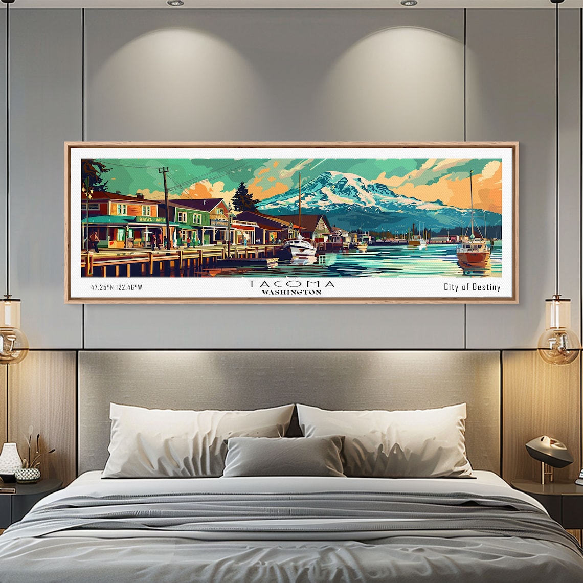 Tacoma Washington City Of Destiny Harbor Mount Rainier View Poster - Image 4