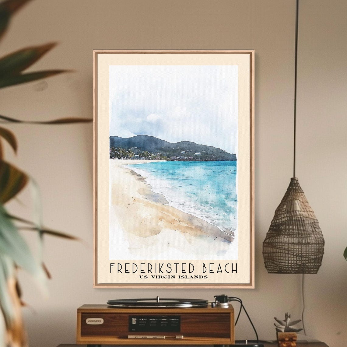 Frederiksted Beach US Virgin Islands Pale Shore Blue Water Poster