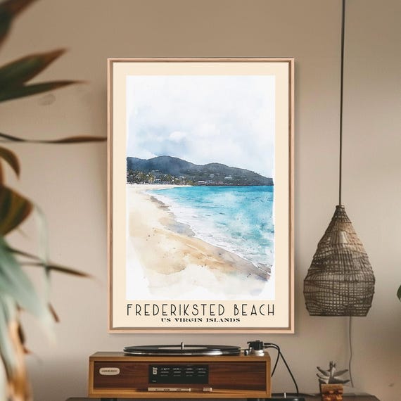 Frederiksted Beach Us Virgin Islands Watercolor Beach Print Vacation Gift Wall Art Beach Painting Beach Decor Beach Painting