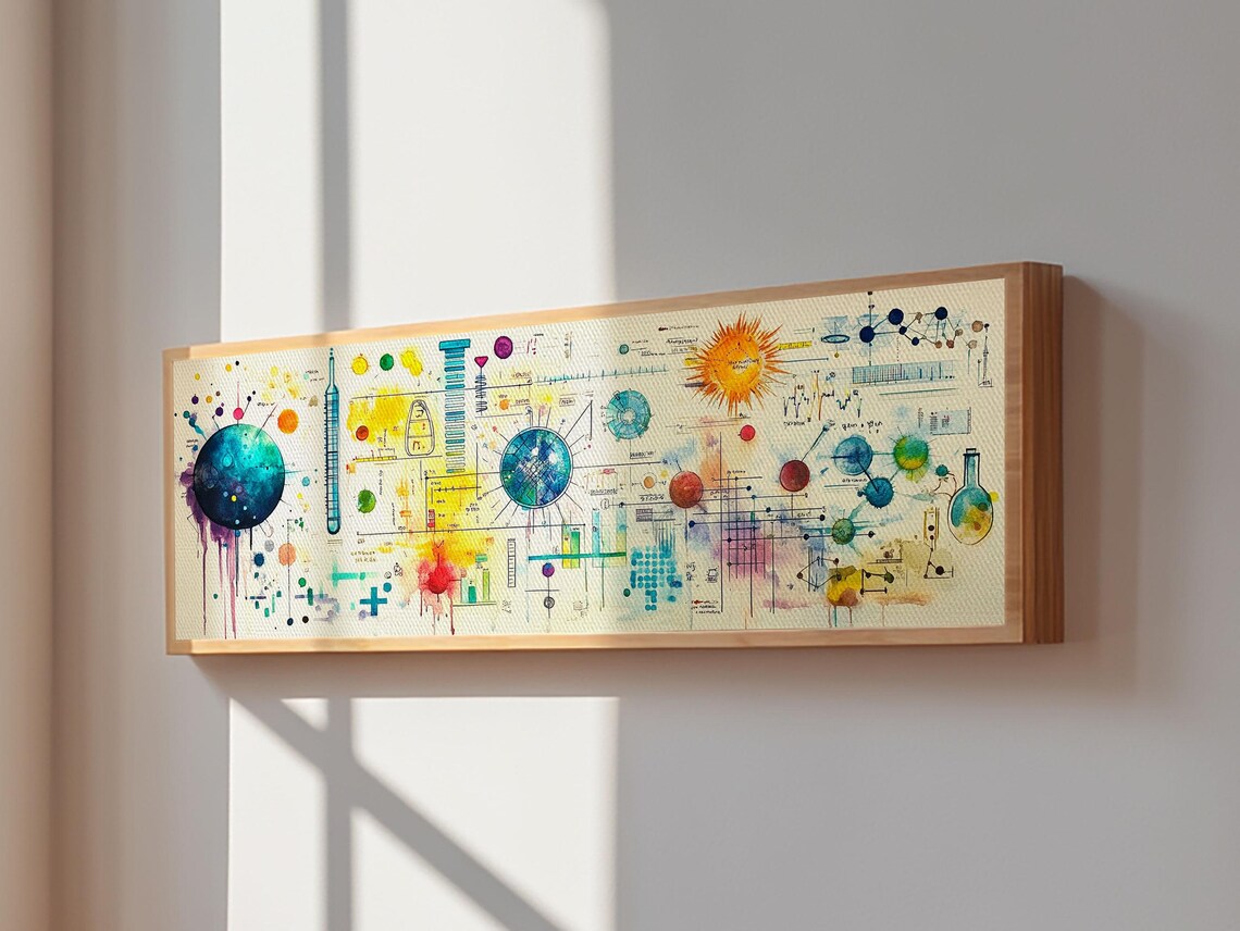 Science Art With Abstract Diagrams Wall Art Print - Image 4