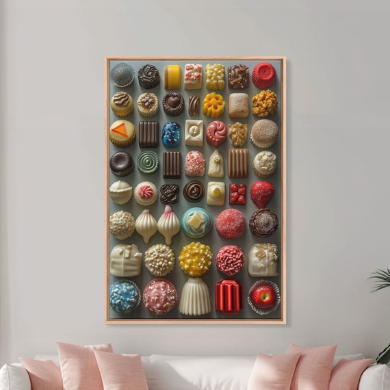 Colorful Chocolate Printed On Framed Art Framed Restaurant Wall Art Printed And Framed Contemporary Kitchen Wall Art