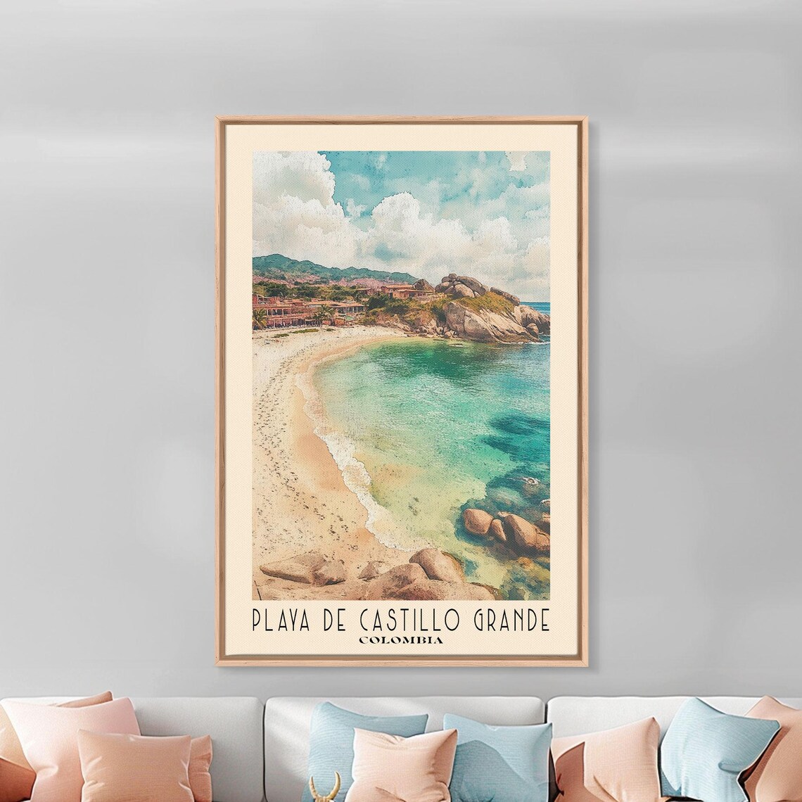 Playa De Castillo Grande Colombia Boulder Bay Village Shore Poster - Image 3