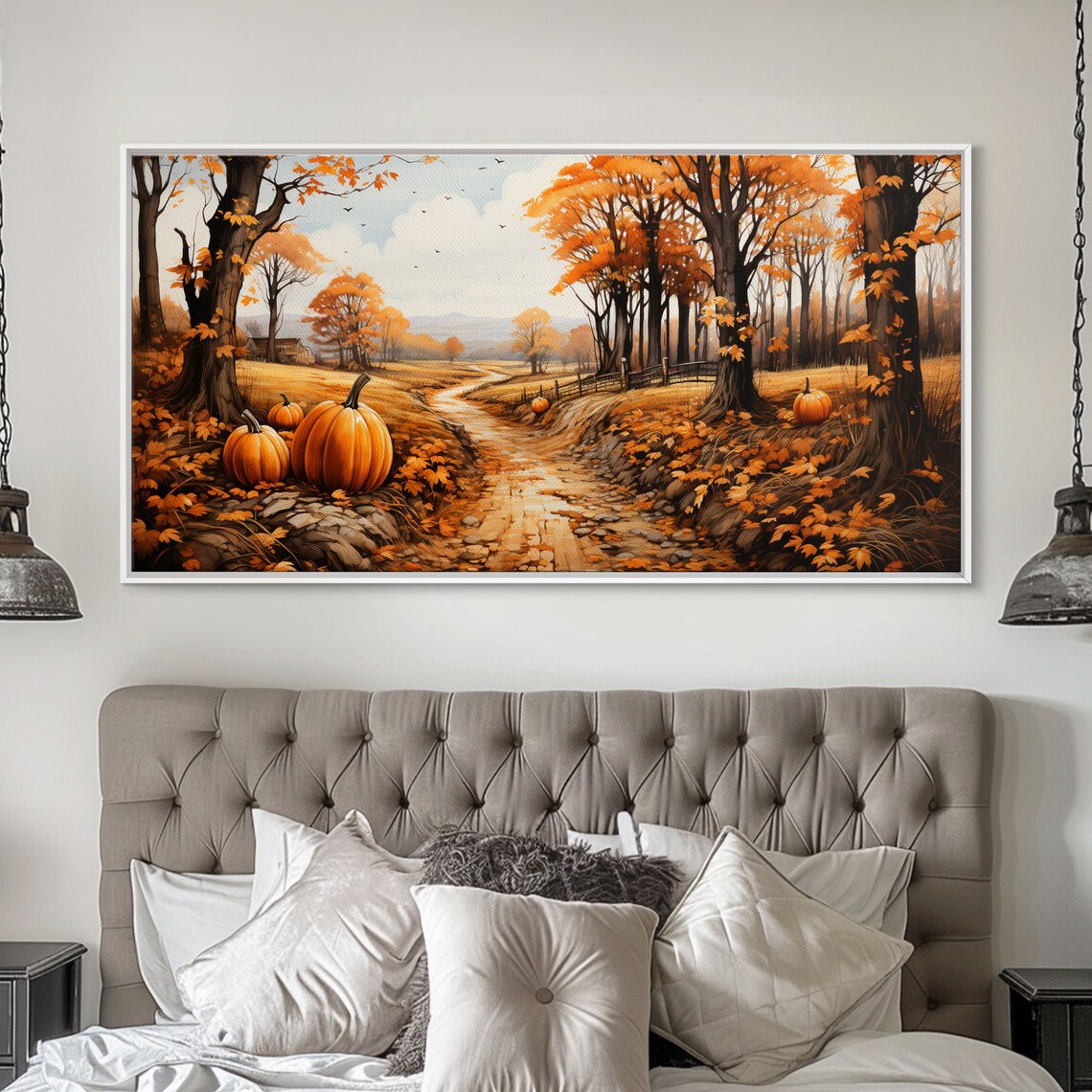 Pumpkin Trees Fall Art Print, Country Home Decor - Image 3