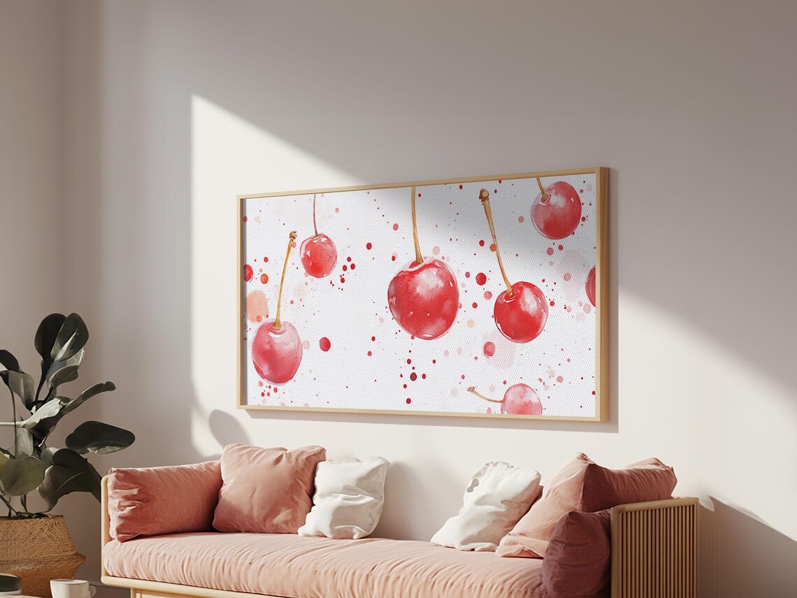 Cherry Painting Print Kitchen Wall Art Kitchen Decor Cherry Wall Art Kitsch Decor Eclectic Home Decor