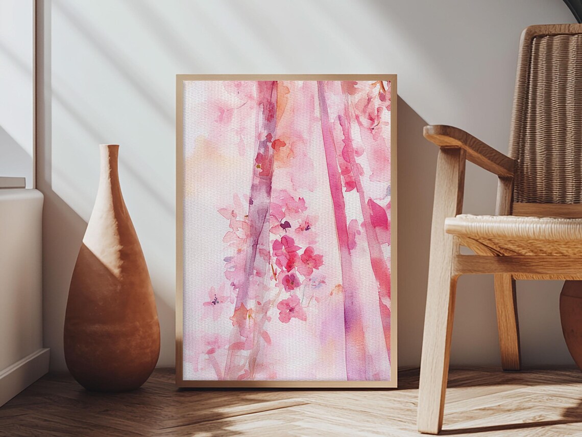 Pink Petals Abstract Floral Watercolor Soft Blush Dreamy Art Poster - Image 6