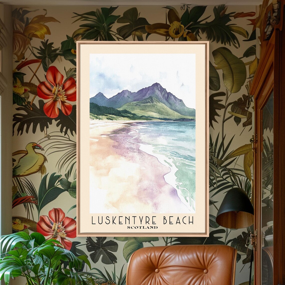 Luskentyre Beach Scotland Pale Sand Turquoise Sea Mountain Travel Poster - Image 2