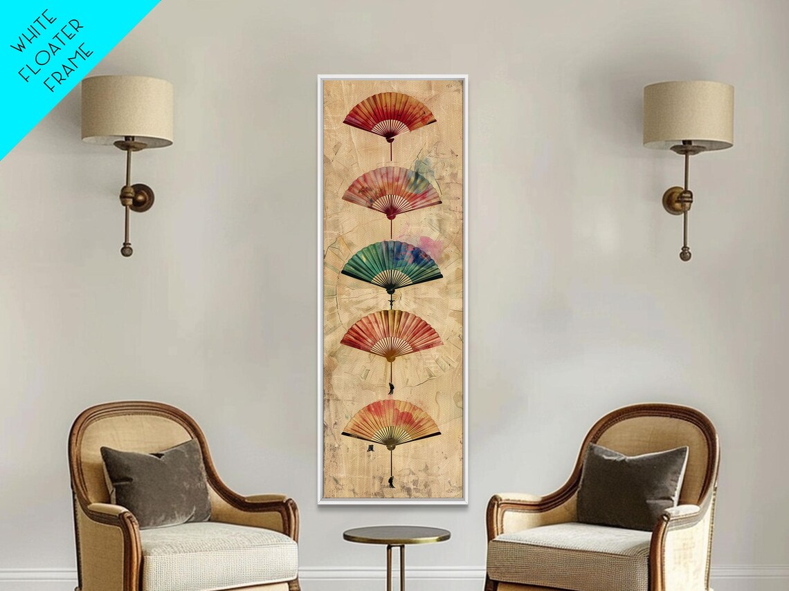 Japanese Folding Fans, Ukiyo-E Style Art Print - Image 2