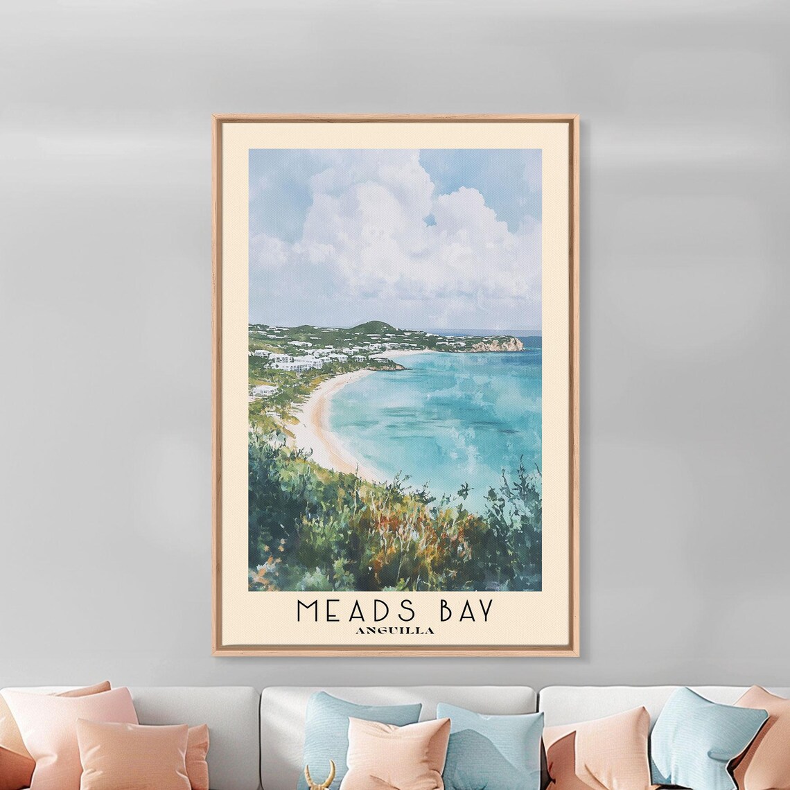 Meads Bay Anguilla Watercolor Beach Art Print - Image 3