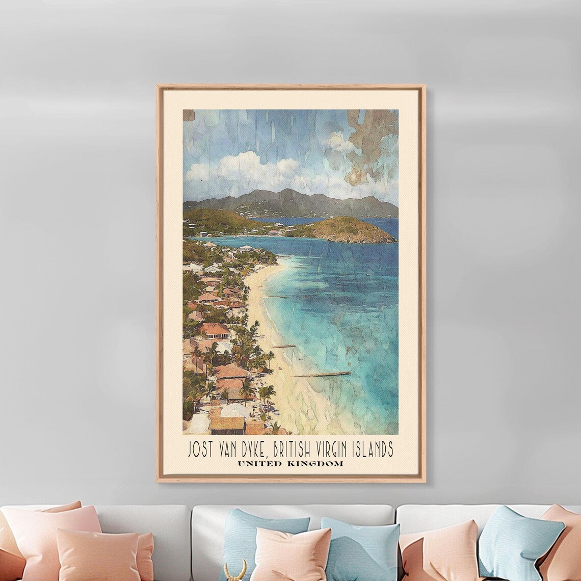 Jost Van Dyke, British Virgin Islands Watercolor Travel Poster - Image 3