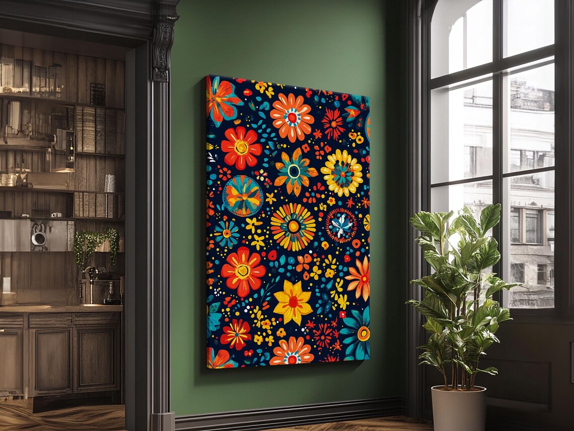 Mexican Tile Pattern Art Print, Chicano Textile Style - Image 5