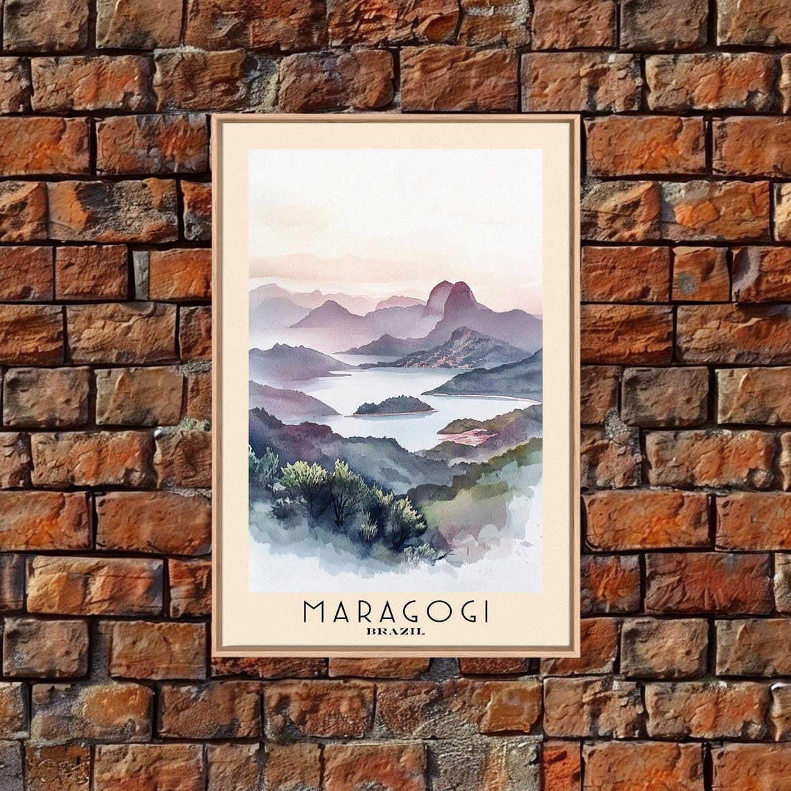 Maragogi Brazil Misty Mountain Bay Layered Hills Dawn Glow Poster - Image 4